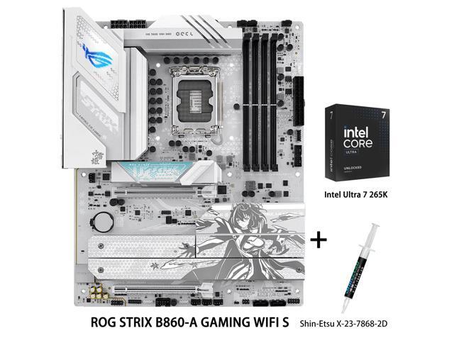 ASUS ROG STRIX B860-A GAMING WIFI S Motherboard & Intel Ultra 7 265K CPU Combo,Intel B860 LGA 1851 ATX DDR5 slot,4 M.2 slots,M.2 quick release...