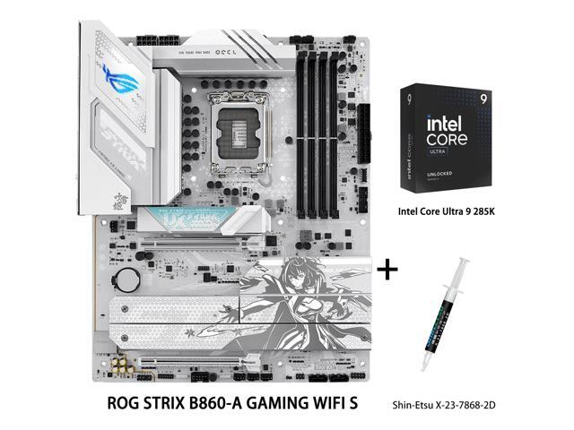 ASUS ROG STRIX B860-A GAMING WIFI S Motherboard & Intel Ultra 9 285K CPU Combo,Intel B860 LGA 1851 ATX DDR5 slot,4 M.2 slots,M.2 quick release.