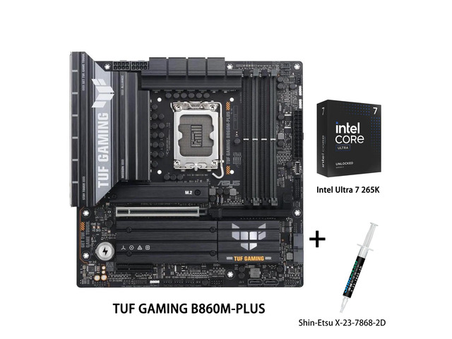 ASUS TUF GAMING B860M-PLUS Motherboard & Intel Ultra 7 265K CPU Combo,Intel B860(LGA 1851)mATXmotherboard, Advanced Al PCready, PCle 5.0,3 xM.2...