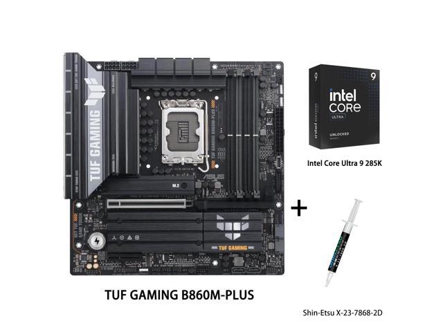 ASUS TUF GAMING B860M-PLUS Motherboard & Intel Ultra 9 285K CPU Combo,Intel B860(LGA 1851)mATXmotherboard, Advanced Al PCready, PCle 5.0,3 xM.2.