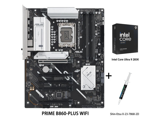 ASUS PRIME B860-PLUS WIFI Motherboard & Intel Ultra 9 285K CPU Combo,B860 LGA 1851 ATX motherboard, Intel Core Ultra Series 2 Ready, Advanced AI...