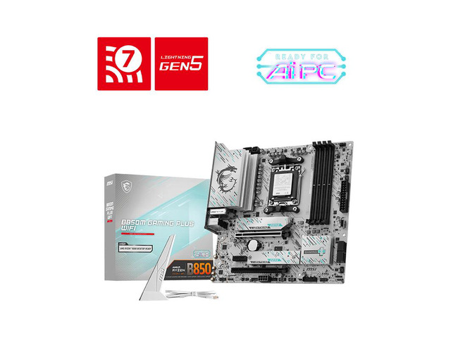 MSI B850M GAMING PLUS WIFI7 Motherboard, with 5G Ethernet Port; Supports CPUs: 9800X3D, 9850X3D, 9700X, 9600X (AMD B850/AM5 Socket)