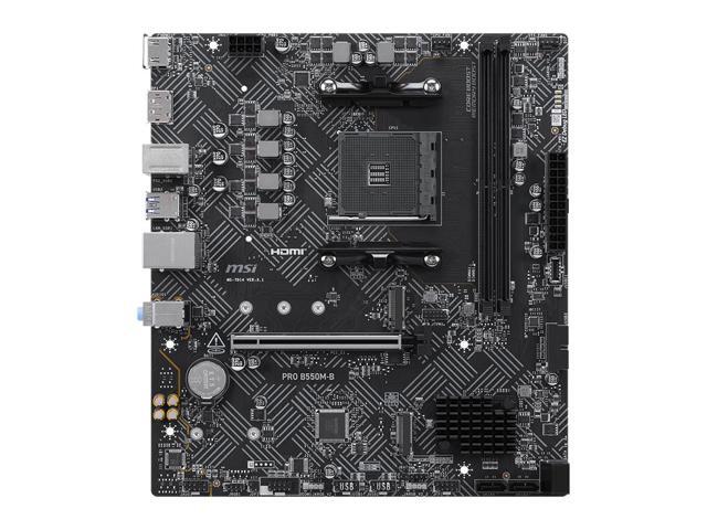 MSI PRO B550M-B DDR4 Motherboard, Supports CPUs 5600, 5600X3D, 5700X3D, and 5500X3D (AMD B550/AM4 Socket)