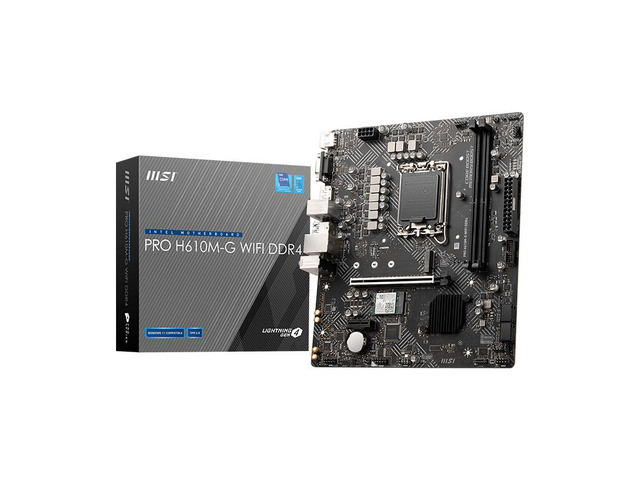 MSI PRO H610M-G WIFI DDR4 motherboard supports CPUs 12400F/12490F/13400F (INTEL H610/LGA 1700)