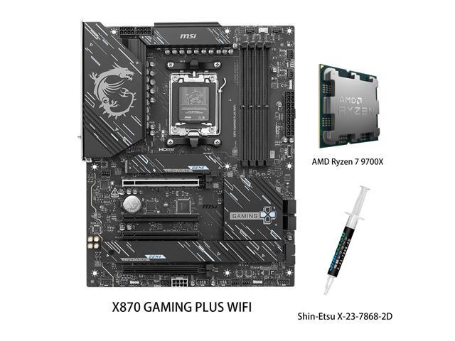 MSI X870 GAMING PLUS WIFI Motherboard & AMD Ryzen 7 9700X CPU Combo, AM5 - 60A SPS VRM, DDR5 Memory Boost 8200+ MT/s (OC), PCIe 5.0 x16 & 4.0 x16,.