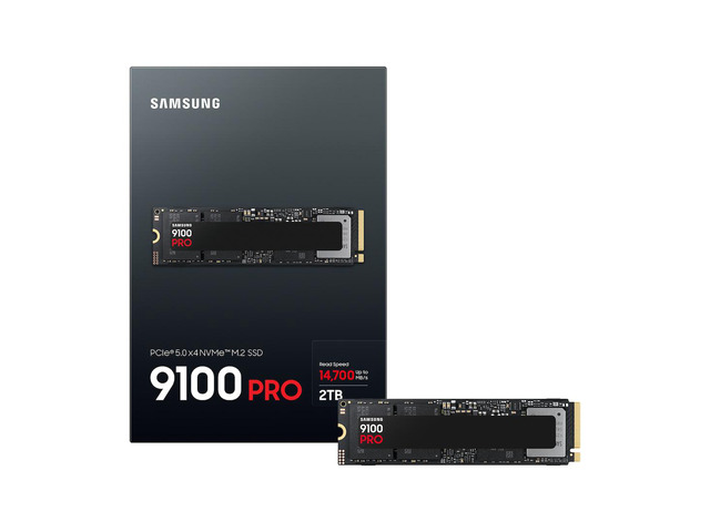 SAMSUNG 9100 PRO 2TB Internal NVMe M.2 2280 SSD, PCIe Gen5 x4 NVMe 2.0, Up to 14700MB/s Read 13400MB/s Write, V-NAND TLC, 2GB Cache, 1200TBW, AES...