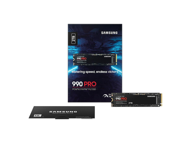 SAMSUNG 990 PRO 2TB Internal NVMe M.2 2280 SSD, PCIe Gen4 x4 NVMe 2.0, Up to 7450MB/s Read 6900MB/s Write, V-NAND TLC, 2GB DRAM Cache, 1200TBW, AES...