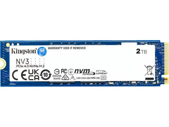 Kingston NV3 1TB Internal M.2 2280 PCIe 4.0 x4 NVMe Solid State Drive, Up to 6000MB/s Read 4000MB/s Write, 3D TLC NAND, 600TBW Endurance, Desktop.