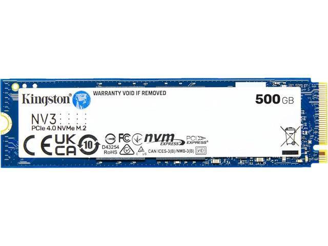 Kingston NV3 500GB Internal M.2 2280 PCIe 4.0 x4 NVMe Solid State Drive, Up to 5000MB/s Read 3500MB/s Write, TLC NAND, 300TBW Endurance, Desktop...