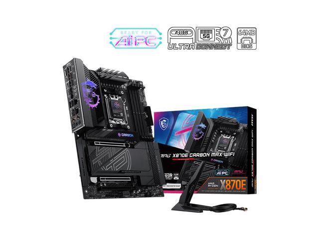 MSI MPG X870E CARBON MAX WIFI Gaming Motherboard, AMD AM5 Ryzen 9000/8000/7000, DDR5 9000+ OC, PCIe 5.0, Lightning Gen5 M.2, Wi-Fi 7, 5G+2.5G Dual...