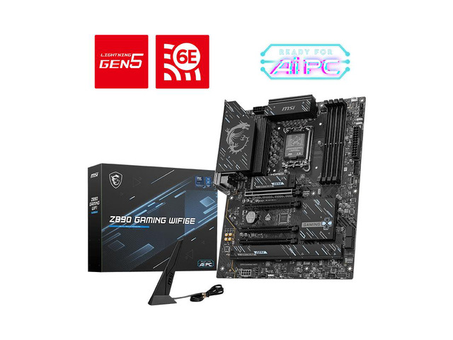 MSI Z890 GAMING WIFI6E Motherboard, Intel Z890, LGA 1851, Supports Core Ultra Series 2, DDR5 8800+ OC, PCIe 5.0, Lightning Gen5 M.2, 2.5G LAN,...