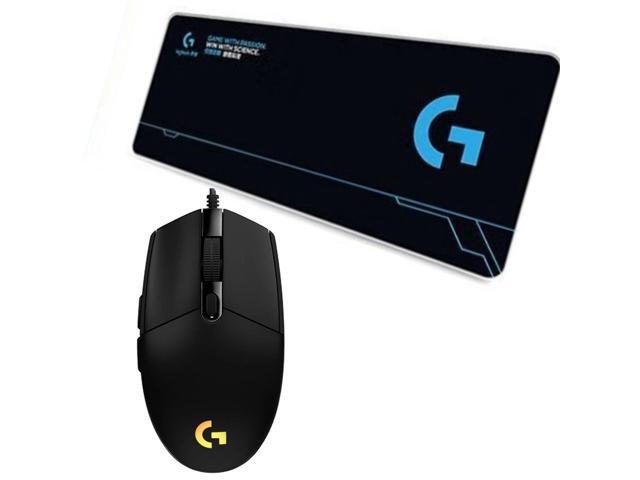 Logitech (G) G102 2nd Generation Wired Gaming Mouse + DESK MAT F005-15-black Fine Surface Mouse Pad Combo, RGB Streaming Light Effect, Lightweight...