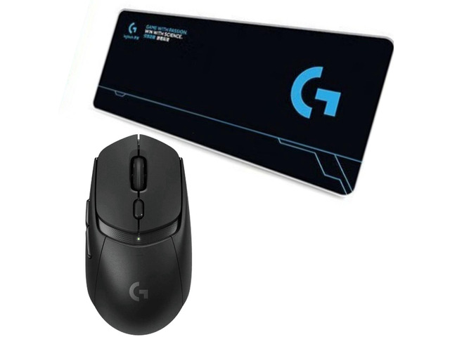 Logitech G309 Wireless Gaming Mouse + DESK MAT F005-15-black Fine Surface Mouse Pad Combo, Dual-Mode Connectivity, Lightweight, HERO 25K Sensor...
