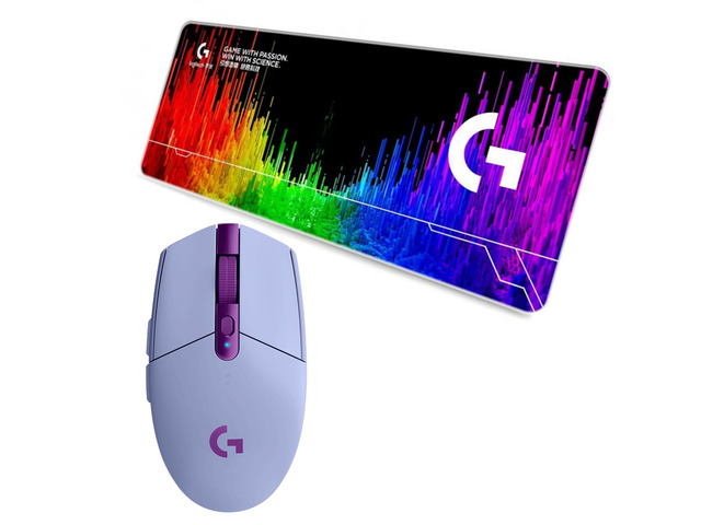 Logitech (G) G304 Purple Wireless Gaming Mouse + F005-5 80cm Gaming Mouse Pad Combo, Macro Programmable, 12000DPI, Portable Lightweight Design,...
