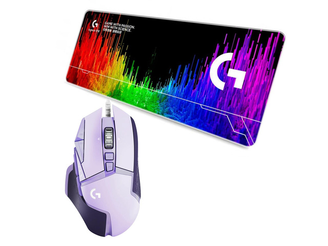 Logitech (G) G502 HERO Purple Wired Gaming Mouse + F005-5 70cm Gaming Mouse Pad Combo, RGB Weighted Design, 25600DPI, 11 Buttons Macro...