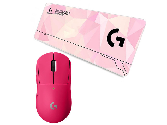 Logitech G PRO X Superlight Pink Mouse + F00514 pink 70cm Large Fine Surface Gaming Mouse Pad Combo, 25600DPI, 5 Buttons, MultiSystem Compatible,...