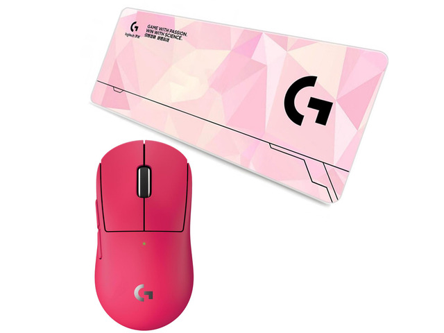 Logitech G PRO X Superlight 2c Red pink Mouse + F00514pink 80cm Large Fine Surface Gaming Mouse Pad Combo, 51g Compact, 44K DPI Sensor, 8 kHz...