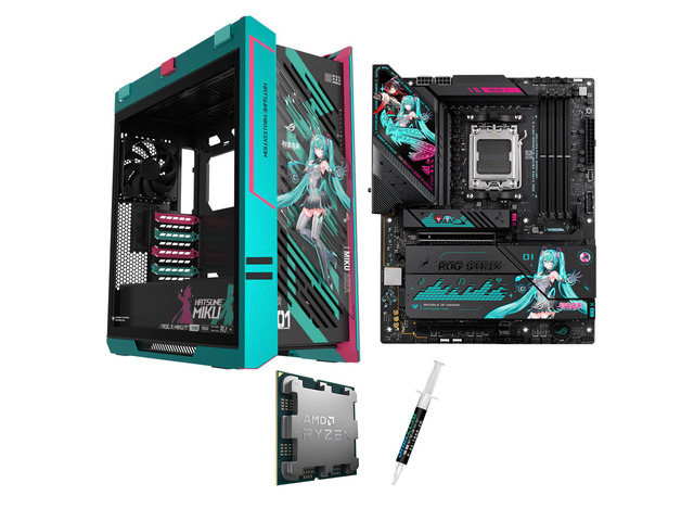 ASUS ROG STRIX X870E-H S MIKU motherboard & CPU & Case Combo, GAMING WIFI7 HATSUNE MIKU EDITION, AMD X870E ATX motherboard, Core Flex, DDR5, PCIe...