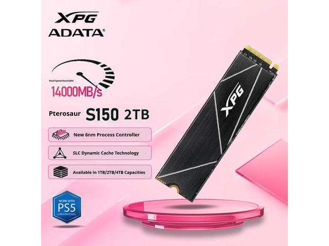 ADATA XPG S150 2TB PCIe5.0 NVMe M.2 2280 Internal SSD, Up to 14000MB/s Read Speed, TLC 3DNAND, 2GB DRAM Cache