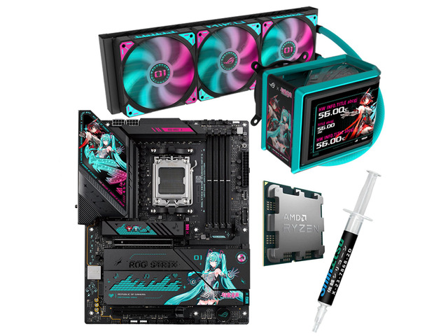 ASUS ROG STRIX X870E-H S MIKU motherboard & CPU & Cooler& Combo, GAMING WIFI7 HATSUNE MIKU EDITION, AMD X870E ATX motherboard, ROG RYUO IV SLC 360...