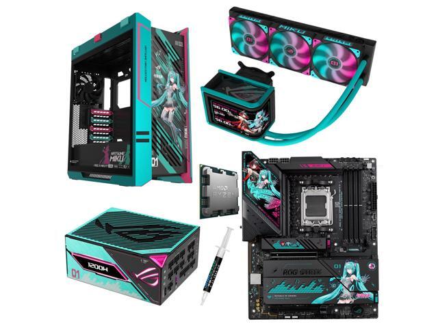 ASUS ROG STRIX X870E-H S MIKU motherboard & CPU &Cooler & Case & Power Supply Combo, AMD Ryzen 7 9800X3D, ROG GX601S Helios Mid-Tower Hatsune Miku...