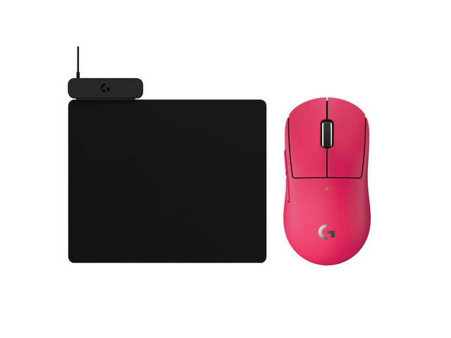 Logitech G PRO X Superlight 2c Magenta Lightweight RGB Wireless Gaming Mouse + POWERPLAY 2 Black Wireless Rechargeable Mouse Pad Combo, Low...