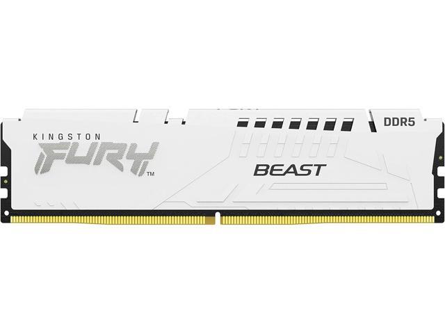 Kingston FURY Beast 16GB DDR5 White Single Desktop Memory, 6400MT/s PC551200, CL32 323939 Timing, 1.4V, Hynix Adie IC, OnDie ECC, AMD EXPO & Intel...