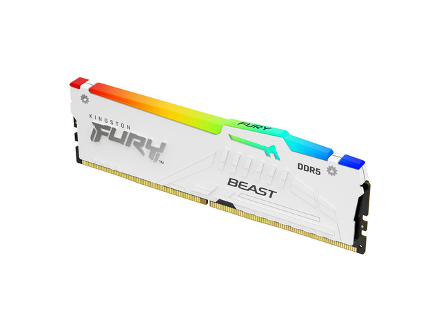 Kingston FURY Beast White 32GB DDR5 RGB Desktop Memory, 6400MT/s PC5-51200, CL32 32-39-39 Timing, 1.4V, Hynix Adie IC, OnDie ECC, AMD EXPO & Intel...