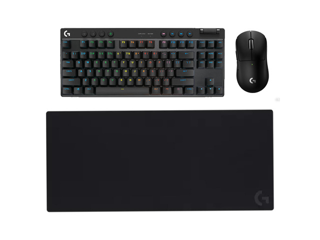 Logitech G PRO X Superlight 2c Mouse + G PRO X TKL Lightspeed Keyboard + G840 Mouse Pad Bundle, 51g Compact 44K DPI Sensor, PBT Keycaps Linear GX...