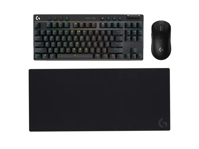Logitech G PRO X Superlight 2 SE Mouse + G PRO X TKL Lightspeed Keyboard + G840 Mouse Pad Bundle, 60g Pro-Grade 44K DPI Sensor, PBT Keycaps Linear...