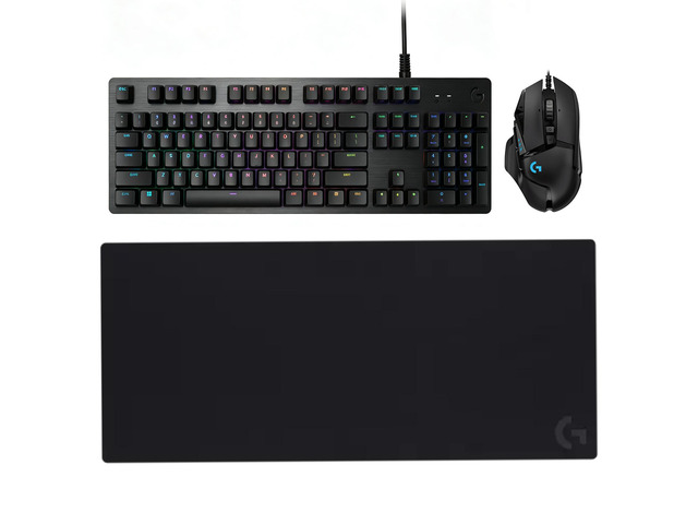Logitech G502 HERO + G512 + G840 Bundle, Wired Gaming Mouse with 25600DPI,11 Programmable Buttons & Tunable Weight, GX Mechanical 104-Key RGB...