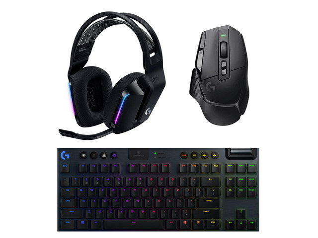 Logitech G502 X + G913 TKL + G733 Full LIGHTSPEED Wireless Gaming Bundle, RGB Mechanical Keyboard, 25600DPI Macro Mouse, Noise-Canceling Headset...