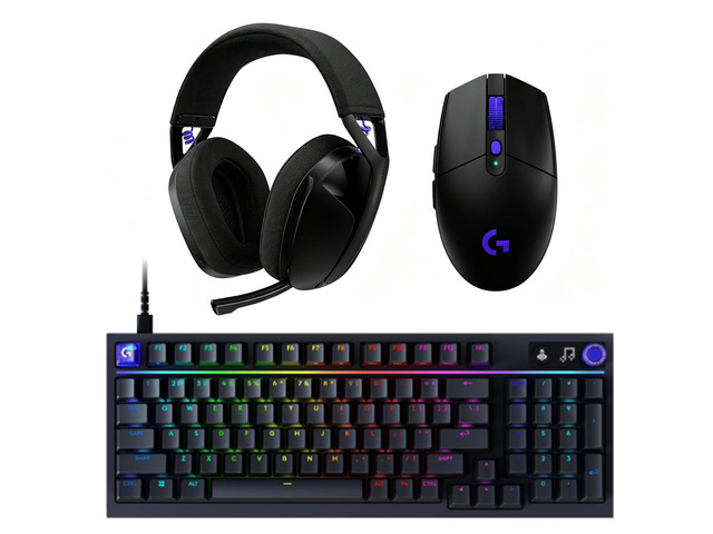 Logitech G304X Wireless Mouse + G316X Mechanical Keyboard + G321 Wireless Headset Gaming Bundle, 25600DPI Macro Mouse, 8KHz Low Latency Keyboard,...