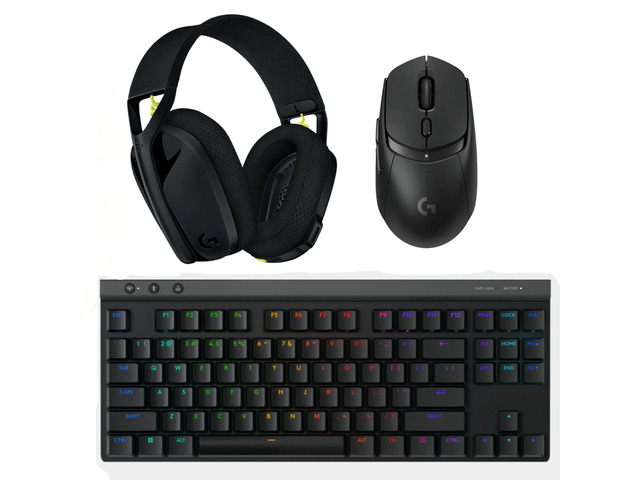 Logitech G309 Mouse + G515 TKL Keyboard + G435 Headset Gaming Bundle-Black, HERO 25K Sensor Mouse, Low Profile PBT Mechanical Keyboard, Dolby Atmos...