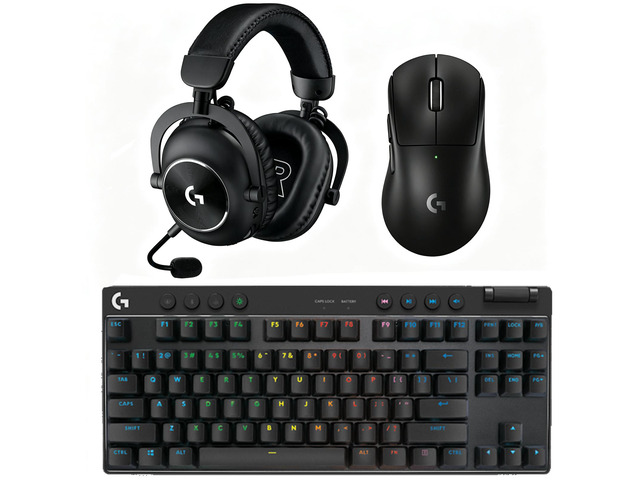 Logitech PRO X SUPERLIGHT 2 DEX Wireless Mouse+PRO X TKL Wireless Keyboard+PRO X 2 LIGHTSPEED Headset Gaming Bundle, 60g Ultra-Light 44K DPI 8K...