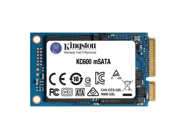 Kingston KC600 mSATA 1TB SATA Rev 3.0 SSD, 3D TLC Internal Solid State Drive, mSATA Form Factor, Up to 550MB/s Read 520MB/s Write, 600TBW,...