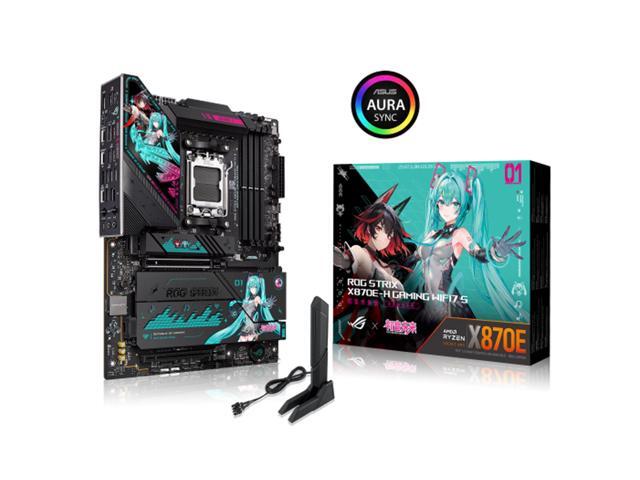 ASUS ROG STRIX X870E-H GAMING WIFI7 S HATSUNE MIKU EDITION AMD X870E ATX motherboard, 16+2+1 power stages, Dynamic OC Switcher, Core Flex, DDR5,...