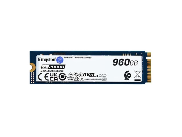 Kingston DC2000B 960GB PCIe 4.0 NVMe M.2 2280 Enterprise SSD,3D TLC,Hardware PLP Power-Loss Protection,Integrated Heatsink,Up to 7000MB/s...