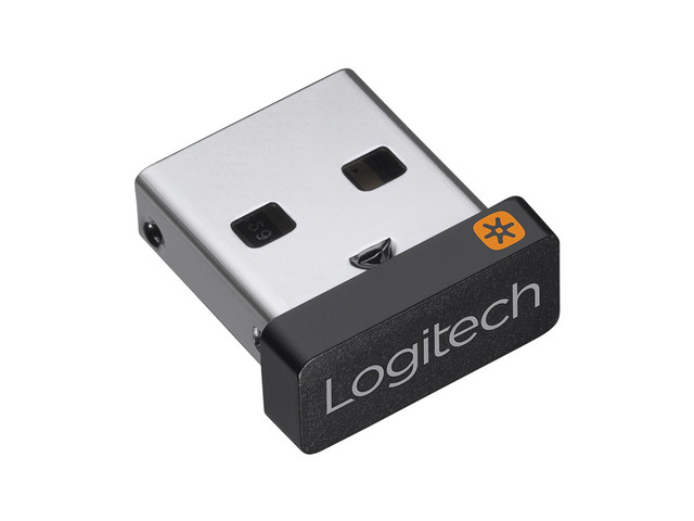 Logitech USB Unifying receiver, 6 compatible keyboards and mice to a single computer, for Windows 10,11 or later,and macOS 10.10 or later, black