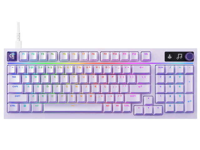 Logitech G316 X 8K Custom Mechanical wired Gaming Keyboard, 98 Hot Swappable Gasket Mount, with Linear Switches and Dial, 920-013901, purple...