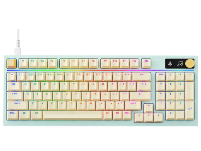 Logitech G316 X 8K Custom Mechanical wired Gaming Keyboard, 98 Hot Swappable Gasket Mount, with Linear Switches and Dial, 920-013706, green...