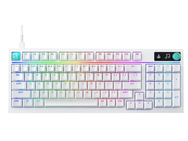 Logitech G316 X 8K Custom Mechanical wired Gaming Keyboard, 98 Hot Swappable Gasket Mount, with Tactile Switches and Dial, white (Brown-Switch)