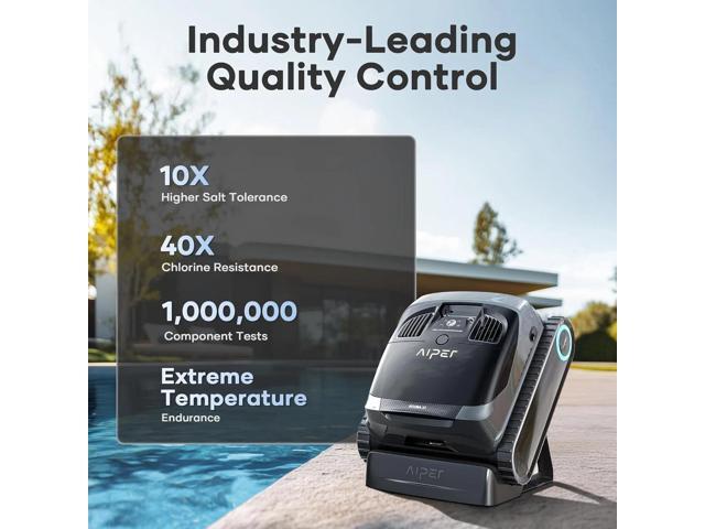 Aiper - Scuba X1 Pro: Adaptive Robotic Pool Cleaner, Max Coverage Ultra-Fine Filtration, Works with HydroComm Pure, 6,600 GPH - Gray - image 7