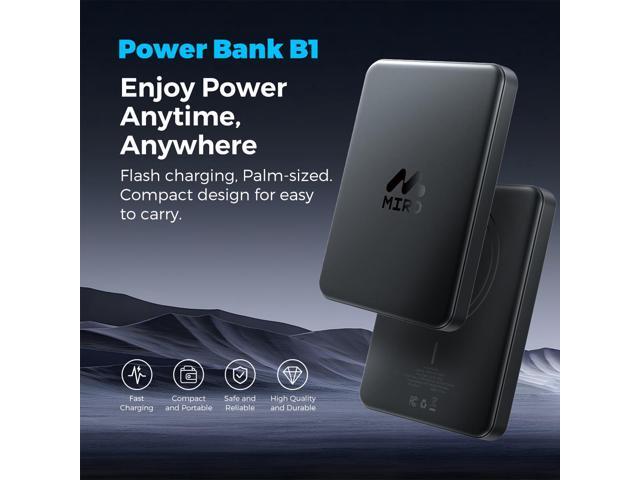MIRO B1 Power Bank - 4400mAh Portable Charger with 22.5W Wired & 15W Wireless Fast Charging, Palm - Sized for On - the - Go Use