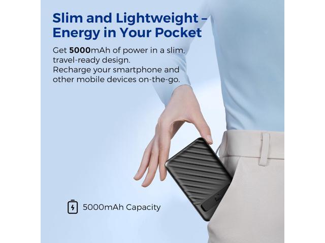 MIRO B2 Power Bank - 5000mAh Magnetic Wireless Portable Charger, 15W Fast Charging, Slim & Lightweight for On - the - Go