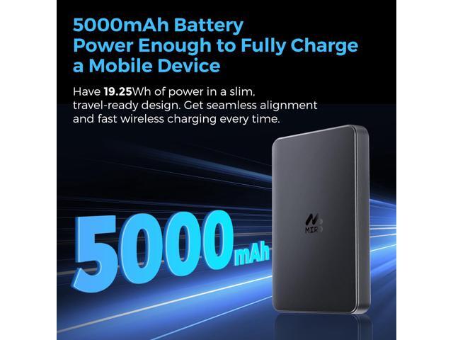 MIRO B4 Power Bank - 5000mAh Compact Magnetic Wireless Charger, 15W Fast Charge, Card - Style Portable Design
