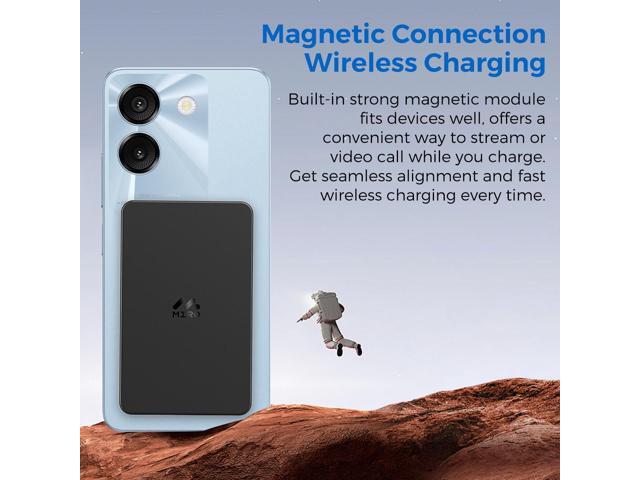 MIRO B4 Power Bank - 5000mAh Compact Magnetic Wireless Charger, 15W Fast Charge, Card - Style Portable Design