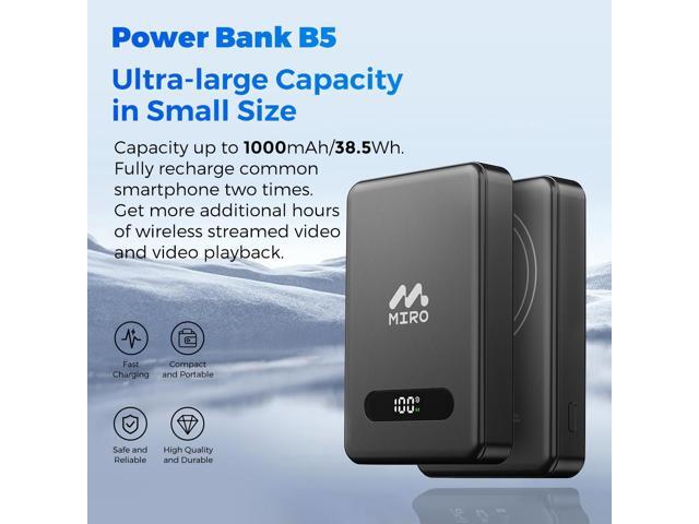 MIRO Power Bank B5: Big Power, Pocket-Friendly Size 10000mAh