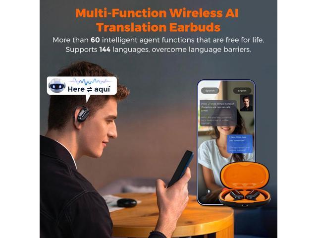 MIRO O1 OWS AI Bluetooth5.3 Open-ear Earbuds IPX4 Waterproof Speaker 400mAh USB Type-C Charging 4H Play & Talk Time