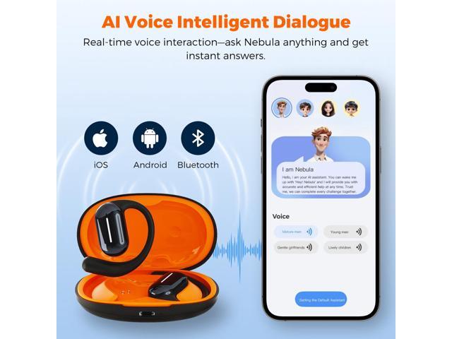 MIRO O1 OWS AI Bluetooth5.3 Open-ear Earbuds IPX4 Waterproof Speaker 400mAh USB Type-C Charging 4H Play & Talk Time